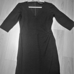Brooks Brothers Woold Faux Wrap Dress Navy